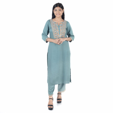 Beautiful Aqua Green A-Line Kurta Set